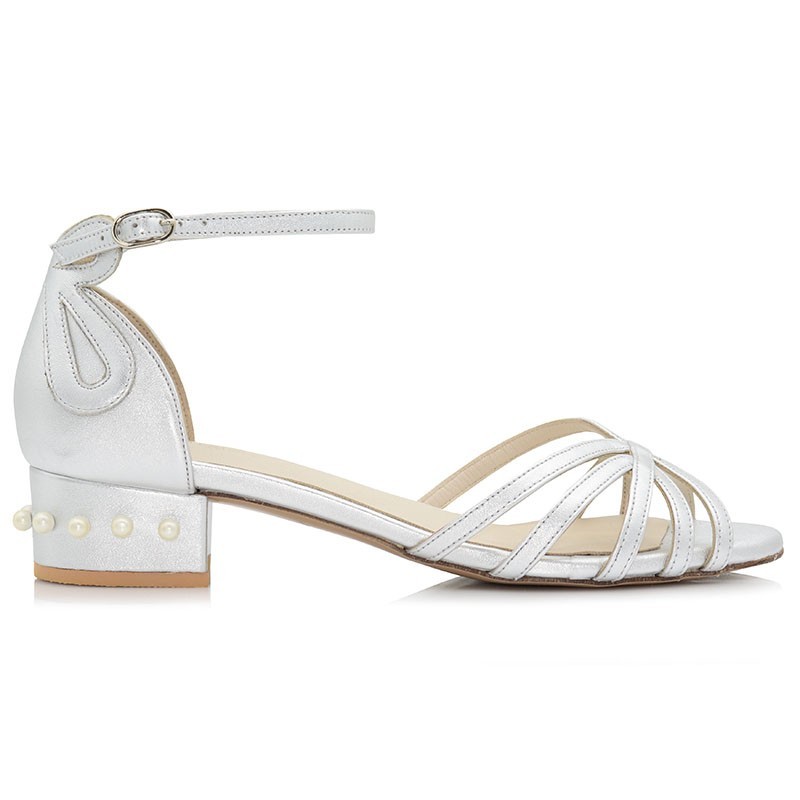 Bridal Sandals Silver Leather