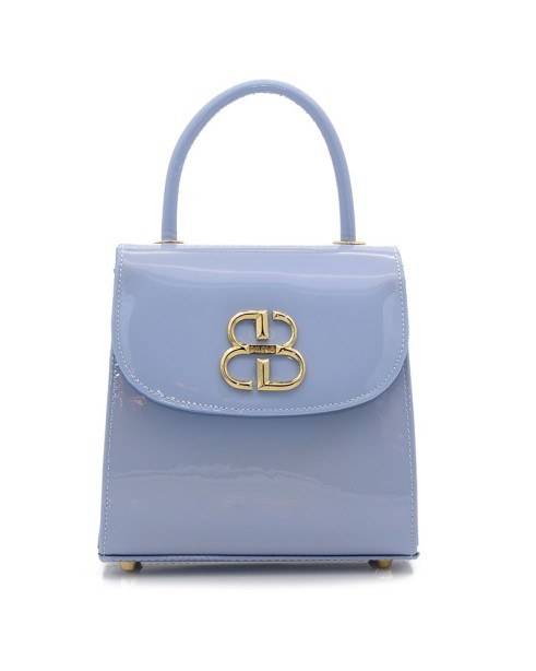 Baby blue leather patent women bags