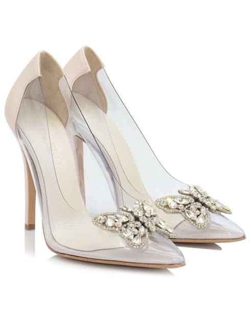 Ivory Leather Bridal Heels
