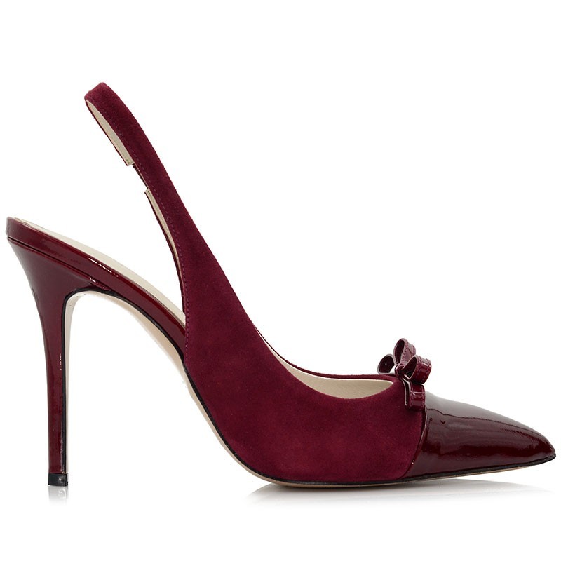 Women's Burgundy Suede Leather Pumps