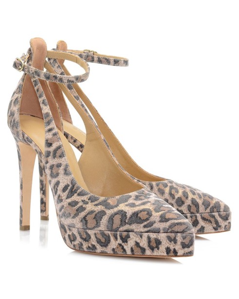 Women's Leopard Leather Pumps