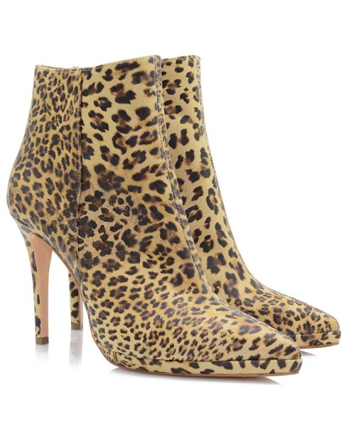 Women Boots Leopard Leather