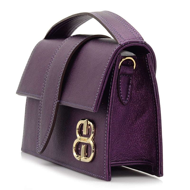 Purple Leather Women Bag