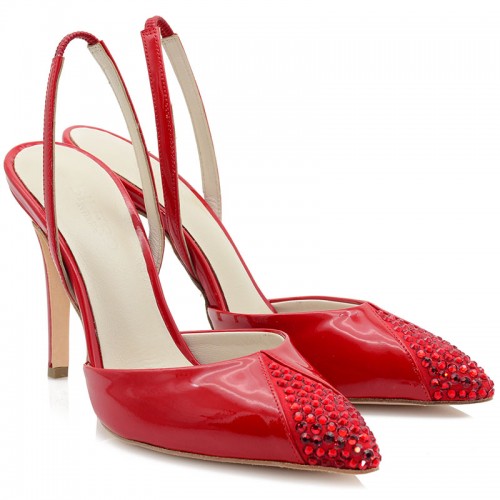 Women Heels Red Patent Leather