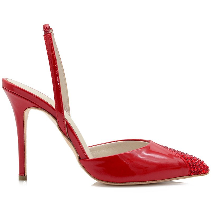 Women Heels Red Patent Leather