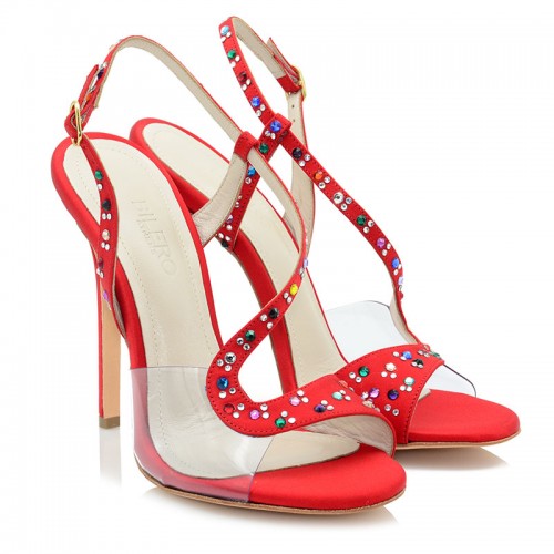 Women's Sandals Red Satin