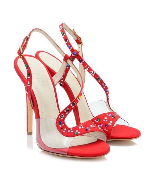 Women's Sandals Red Satin