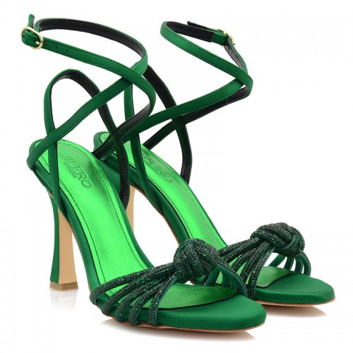 Bridal Sandals Green Satin
