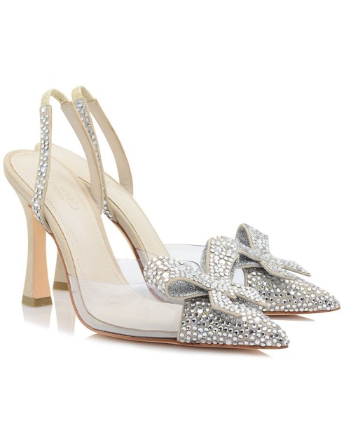 Ivory Suede Leather Bridal Pumps