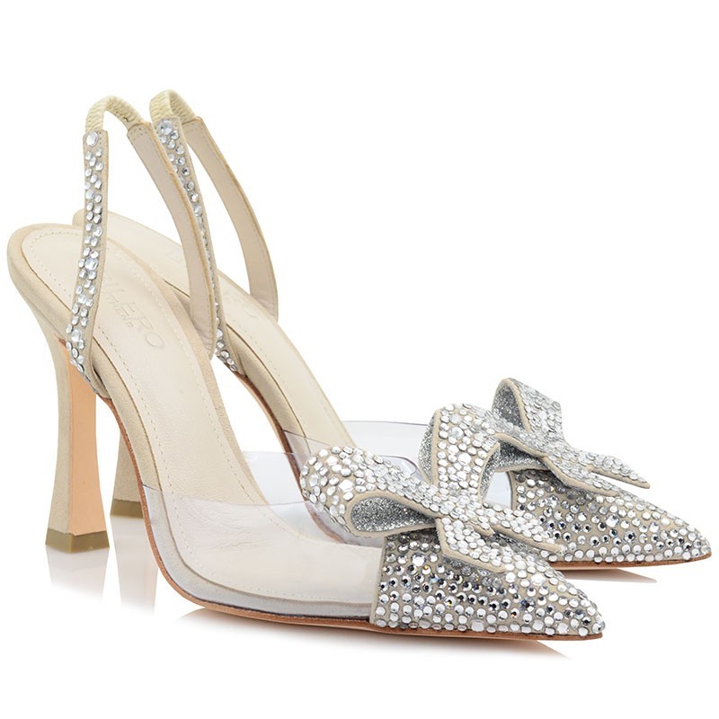 Ivory Suede Leather Bridal Pumps