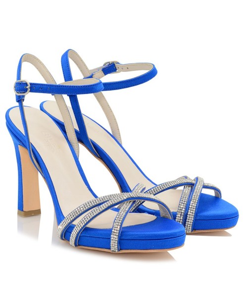 Bridal Sandals Blue Satin