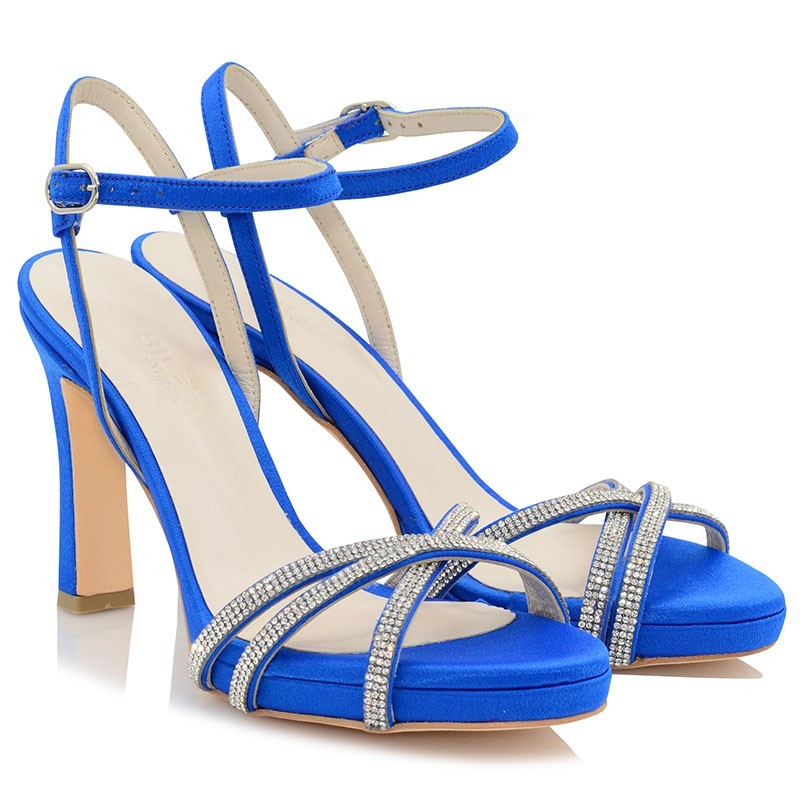 Bridal Sandals Blue Satin