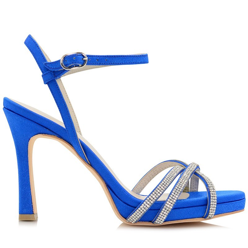 Bridal Sandals Blue Satin