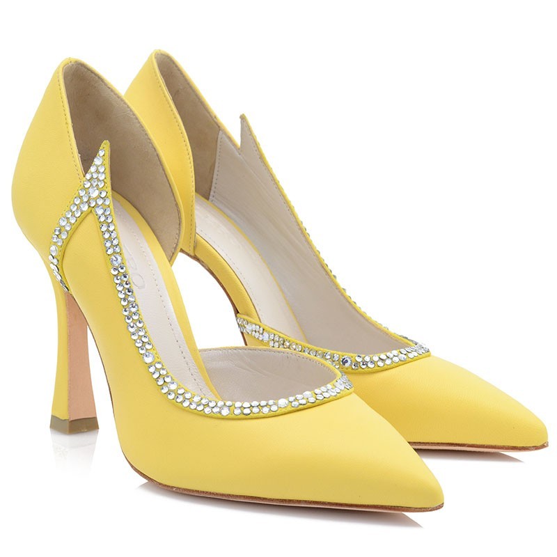 Women's Pumps Yellow Leather