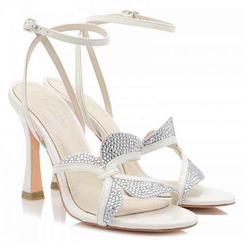 Bridal Sandals White Patent Leather