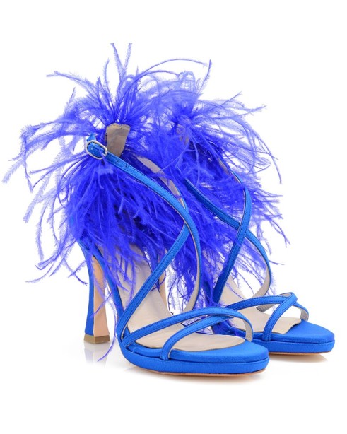 Bridal Sandals Blue Satin