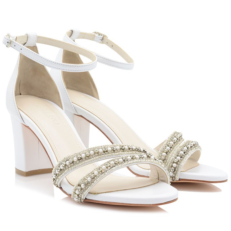 Bridal Sandals White Leather