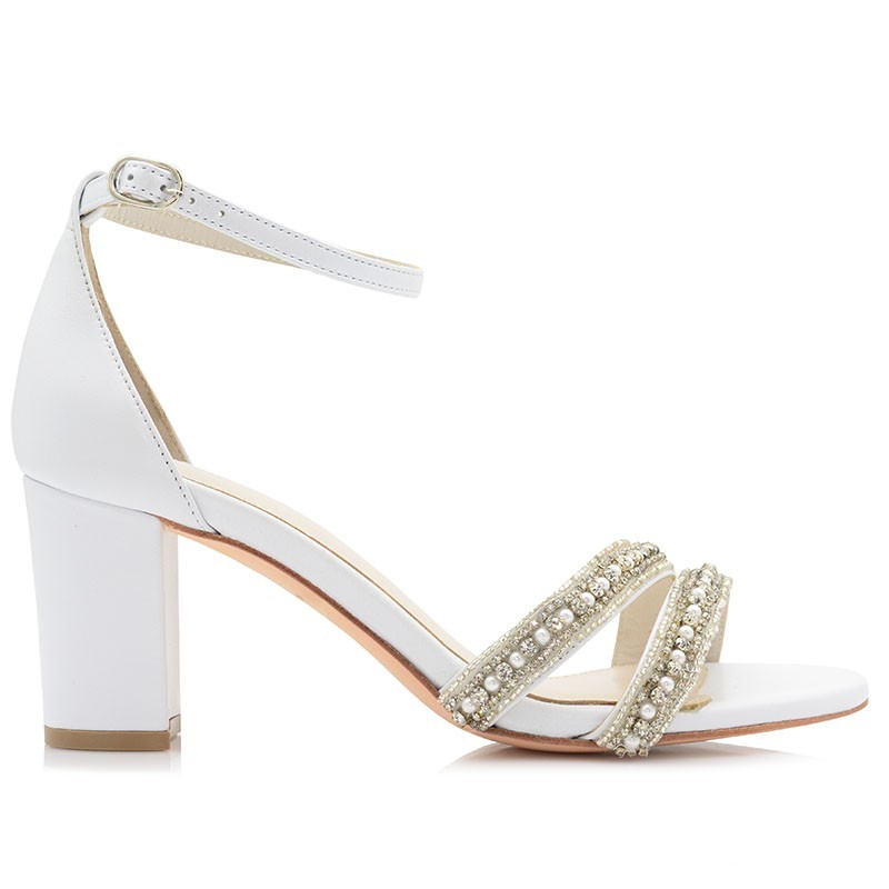 Bridal Sandals White Leather