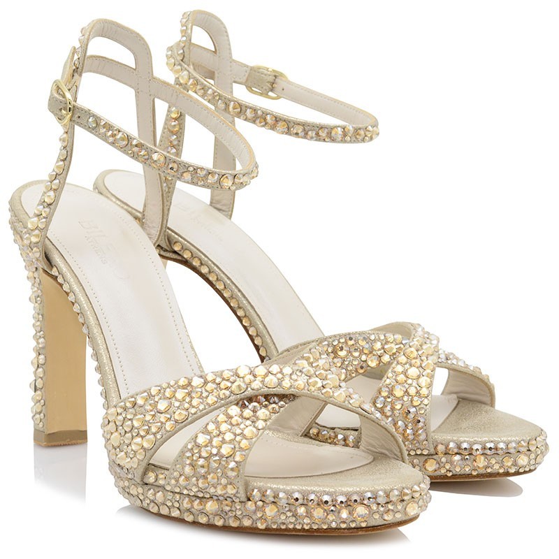 Bridal Sandals Golden Leather