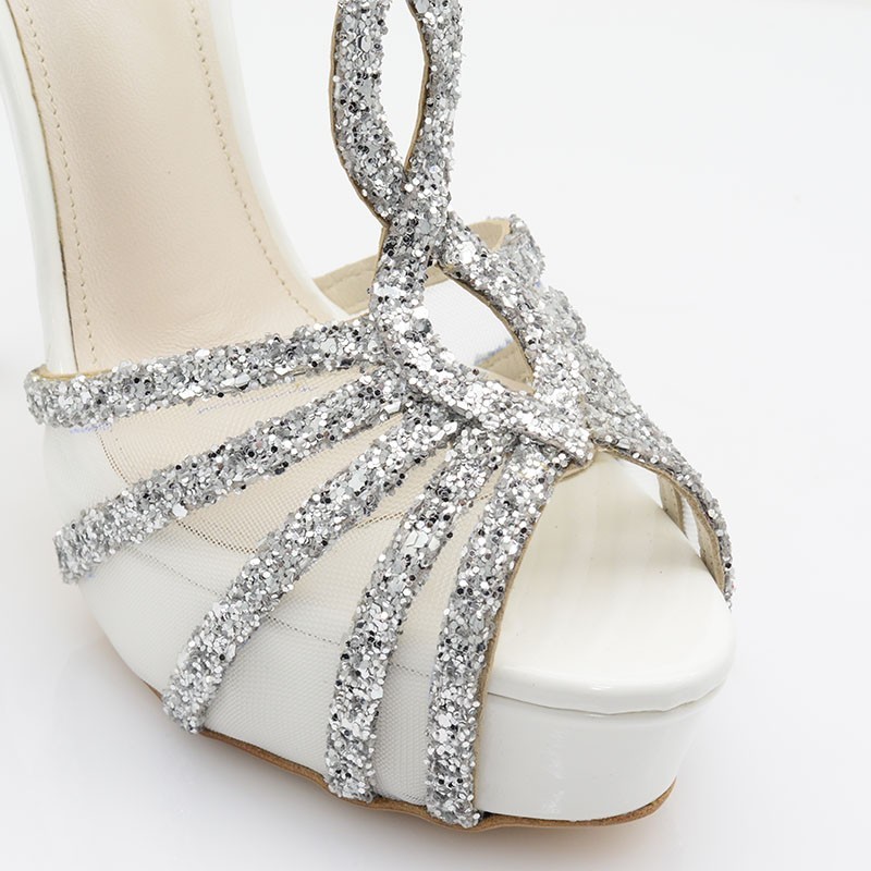 Bridal Sandals White Leather
